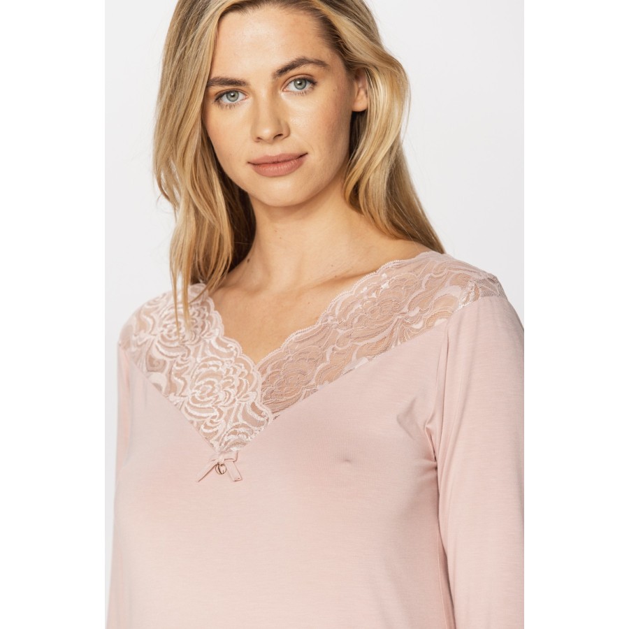 Camisón largo micromodal verde corte amplio espalda